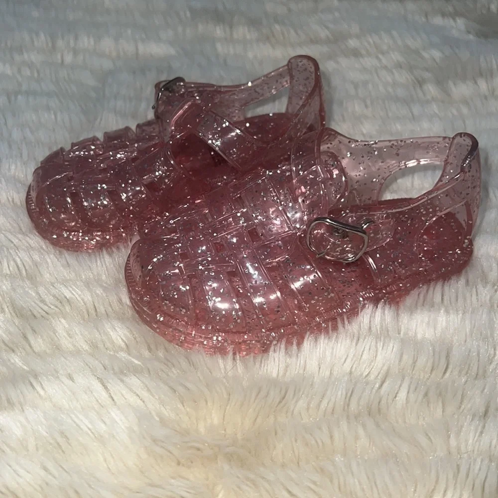 GAP Pink Glitter Jelly Sandals